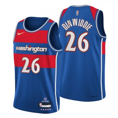 Washington Wizards #26 Spencer Dinwiddie Men's Nike Blue 202122 Swingman NBA Jersey - City Edition Men's
